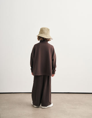 MİNİLUCA ÇOCUK MODAL TAKIM ŞALVAR PANTOLON VE SWEATSHİRT Acı Kahve