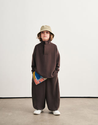 MİNİLUCA ÇOCUK MODAL TAKIM ŞALVAR PANTOLON VE SWEATSHİRT Acı Kahve