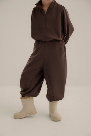 ÇOCUK MODAL ŞALVAR PANTOLON UNISEX KAHVE