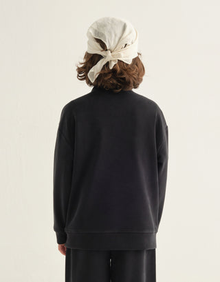 BİYELİ SWEATSHIRT SİYAH