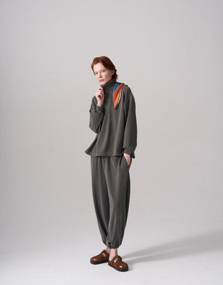 ANNE MODAL TAKIM ŞALVAR PANTOLON VE SWEATSHİRT OLİVE LEAF