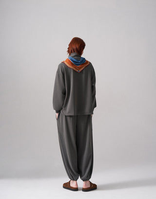 ANNE MODAL TAKIM ŞALVAR PANTOLON VE SWEATSHİRT OLİVE LEAF