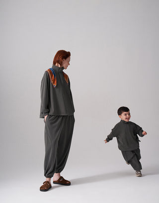 ANNE MODAL TAKIM ŞALVAR PANTOLON VE SWEATSHİRT OLİVE LEAF