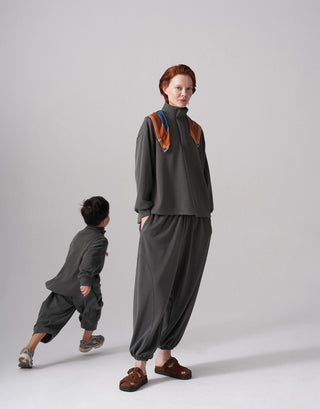 ANNE MODAL TAKIM ŞALVAR PANTOLON VE SWEATSHİRT OLİVE LEAF