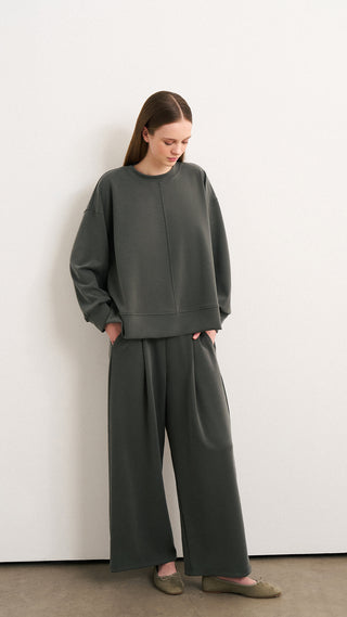 ANNE MODAL TAKIM BOL PAÇA PANTOLON VE SWEATSHİRT OLİVE LEAF