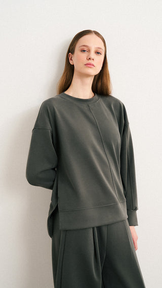 ANNE MODAL TAKIM BOL PAÇA PANTOLON VE SWEATSHİRT OLİVE LEAF
