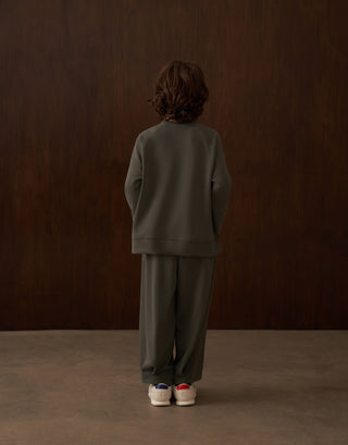 MİNİLUCA ÇOCUK MODAL TAKIM TİŞÖRT VE HAVUÇ PANTOLON Olive Leaf