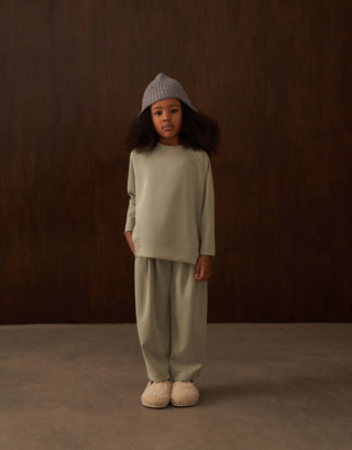 MİNİLUCA ÇOCUK MODAL TAKIM TİŞÖRT VE HAVUÇ PANTOLON Milden Green