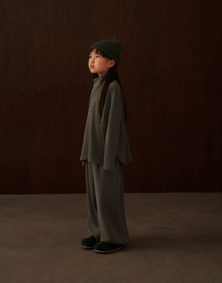 MİNİLUCA ÇOCUK MODAL TAKIM ŞALVAR PANTOLON VE SWEATSHİRT Olive Leaf