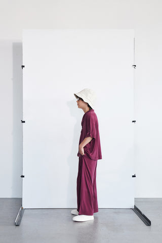 KRUVAZE YAKA MODAL TAKIM - BOL PANTOLON BORDO