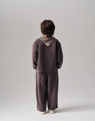 MODAL CEKET KİMONO TAKIM UNİSEX Taupe Ton