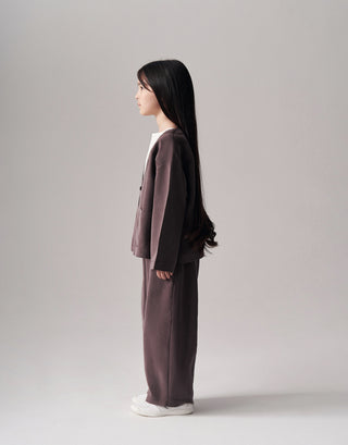 MODAL CEKET KİMONO TAKIM UNİSEX Taupe Ton
