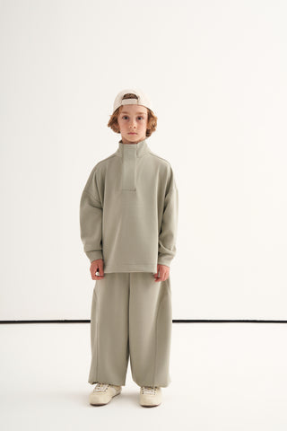 MİNİLUCA ÇOCUK MODAL TAKIM ŞALVAR PANTOLON VE SWEATSHİRT MİLDEN GREEN