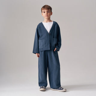 MODAL CEKET KİMONO TAKIM UNİSEX İNDİGO